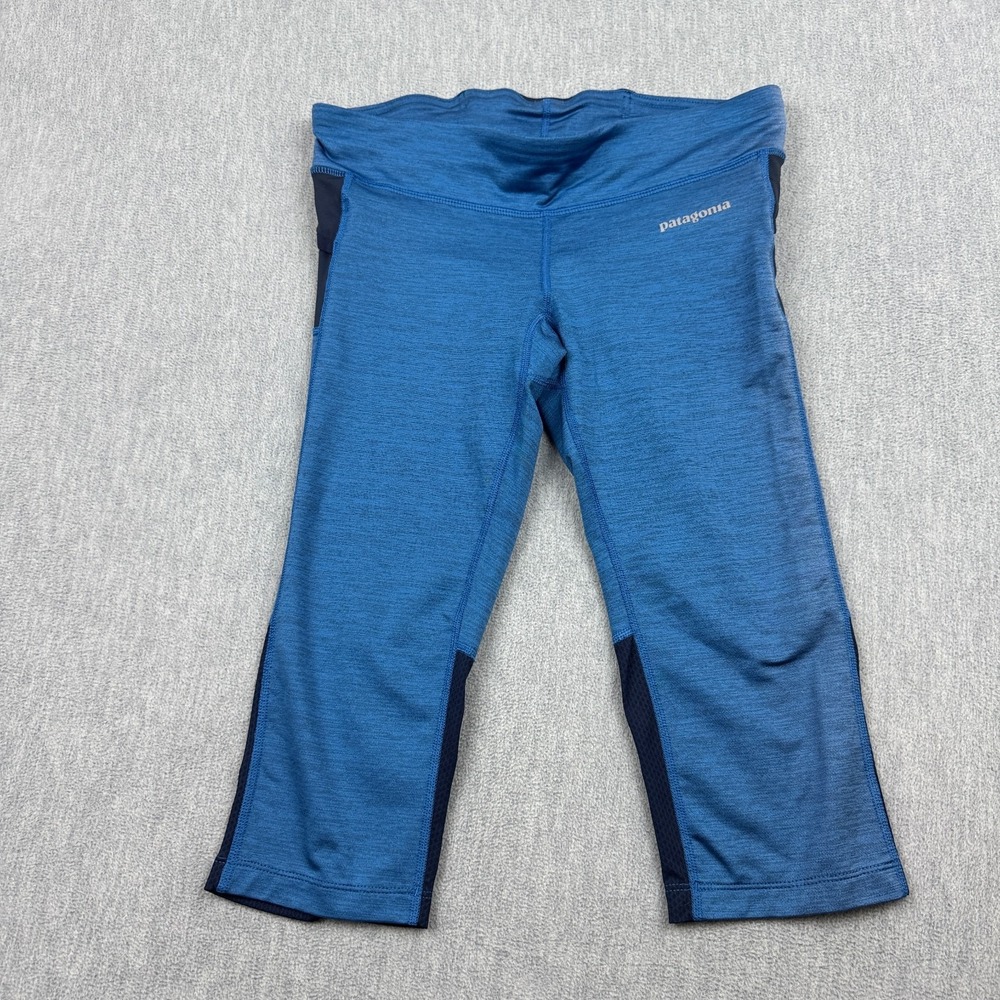 Patagonia Leggings Womens Small Blue Velocity Running Capris Athletic Gym Yoga